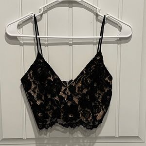 Black lace cami/crop size S